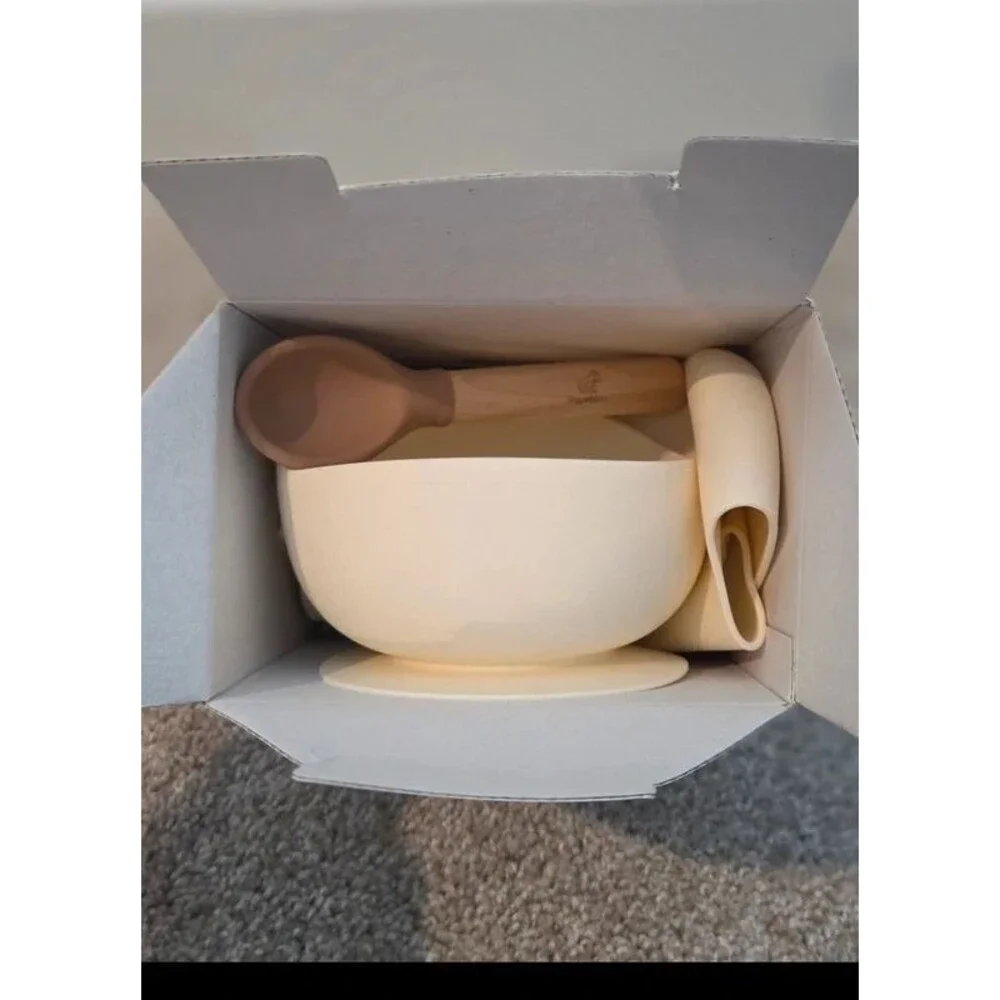 3 piece silicone baby feeding set